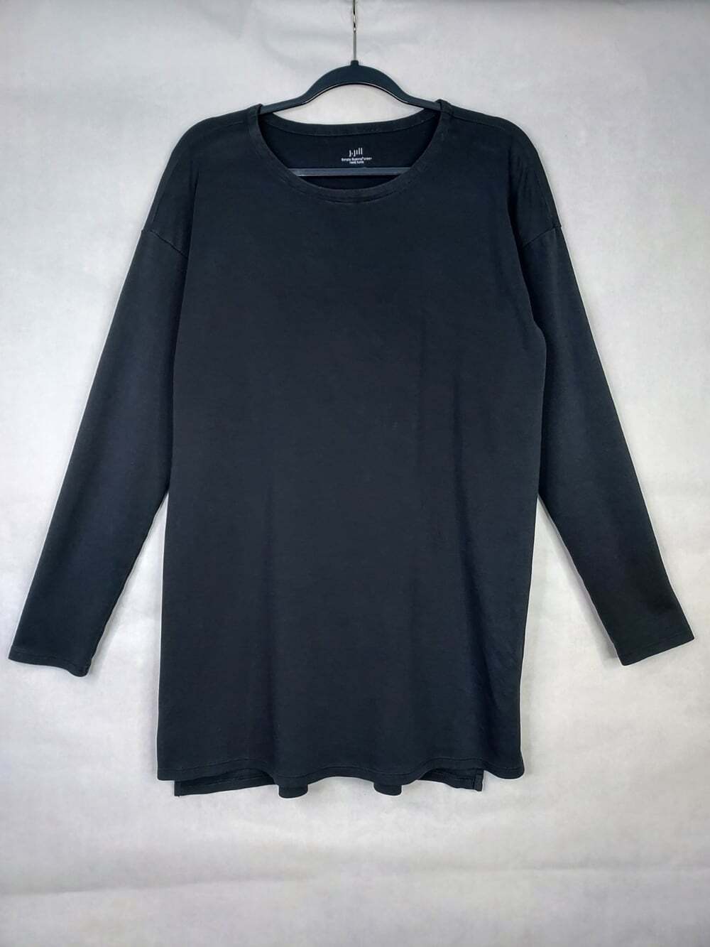 J. Jill Simply Supima Crew Neck Tunic Women M Tall Black Long Sleeve Boho Luxury